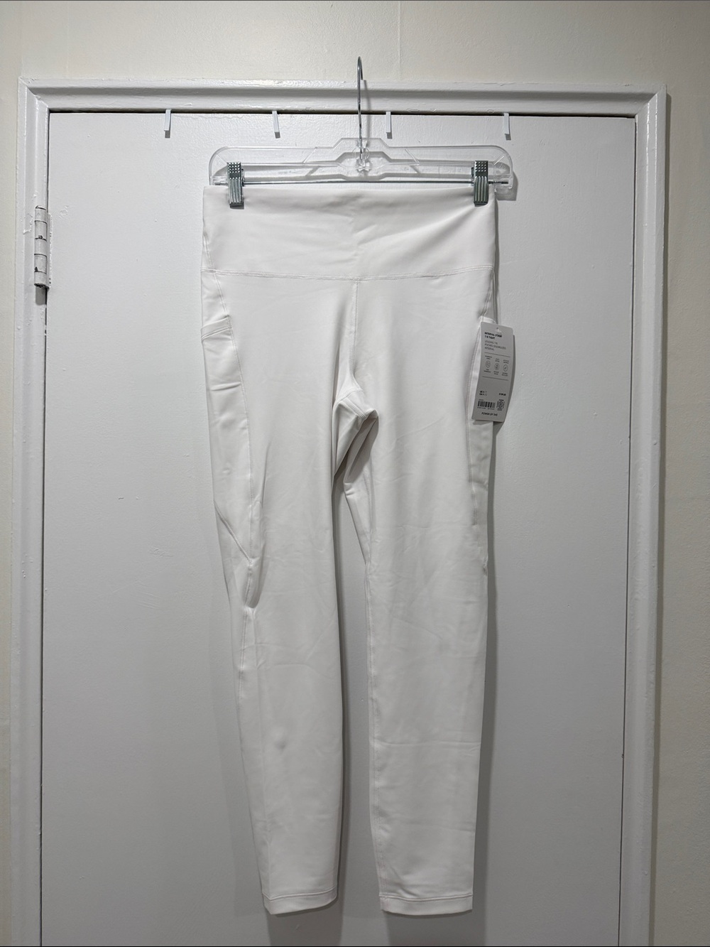 Athleta High-Waist White Active Leggings with Side Pocket